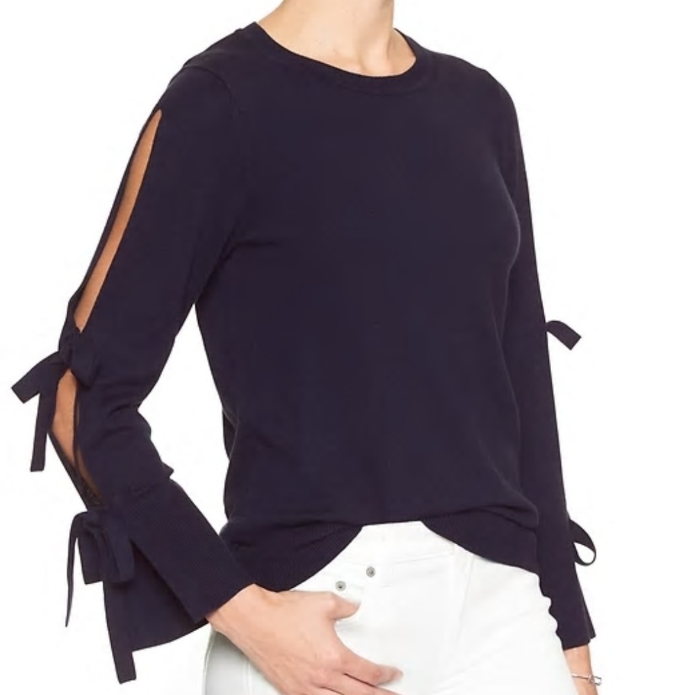 COPY - Banana Republic Cold Shoulder Tie-Sleeve Crew neck